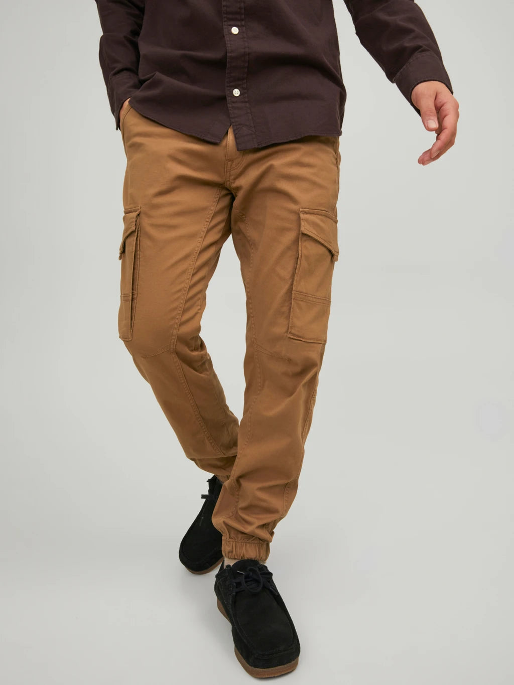 Wholesale,Jack & Jones, Jack & Jones Caramel Brown Tapered Cargo Pants, Brown, 32W-32L-Tag32