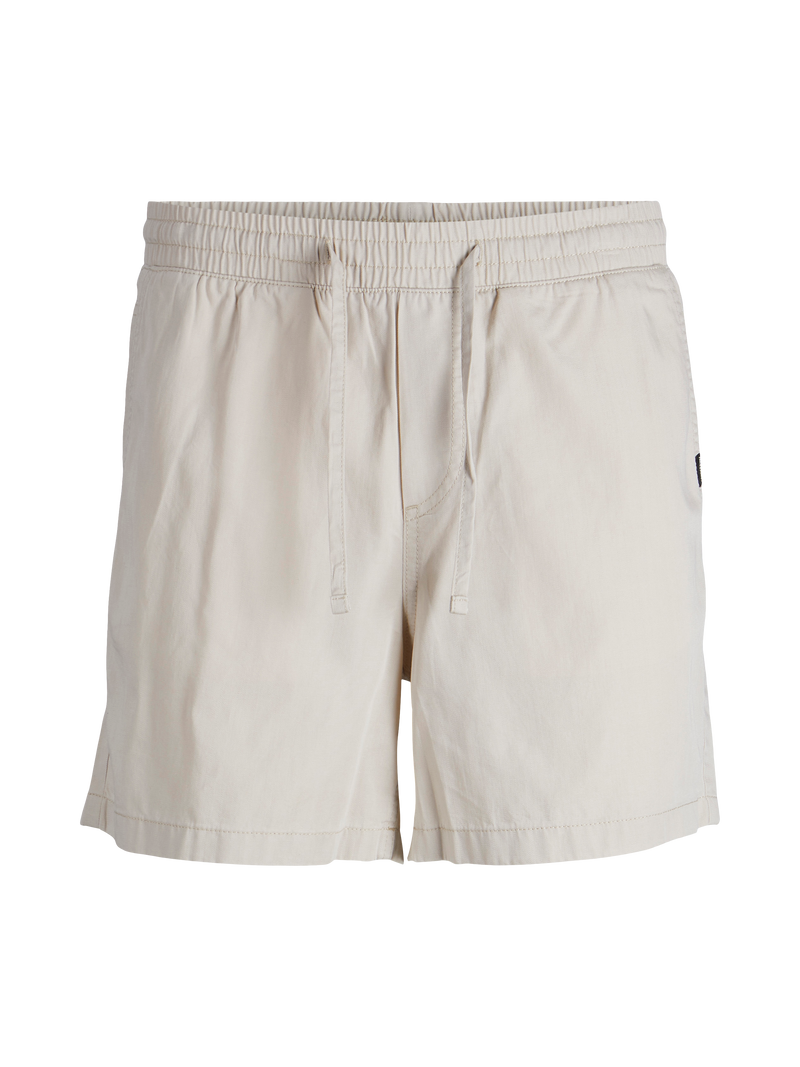 Jack & Jones Cream Chambray Drawstring Elastic Waistband Volley Shorts