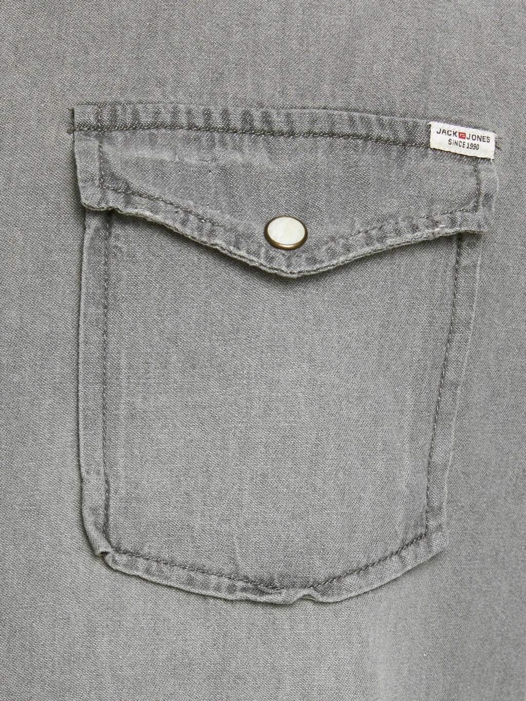 Wholesale,Jack & Jones, Jack & Jones Light Grey Denim Long Sleeve Button Up With Two Chest Pockets, Grey, Large-44-TagL