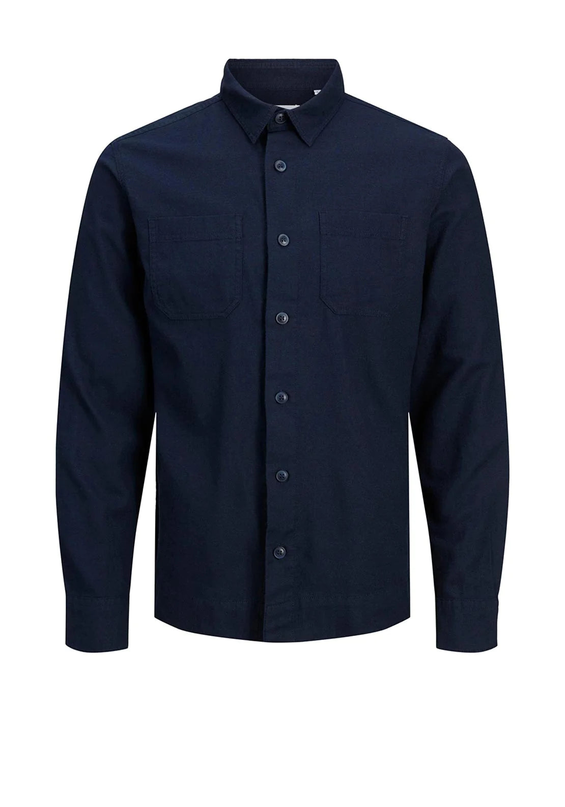 Wholesale,Jack & Jones, Jack & Jones Navy Long Sleeve Button Up Shirt With Front Chest Pockets, Blue, Small-42-TagS