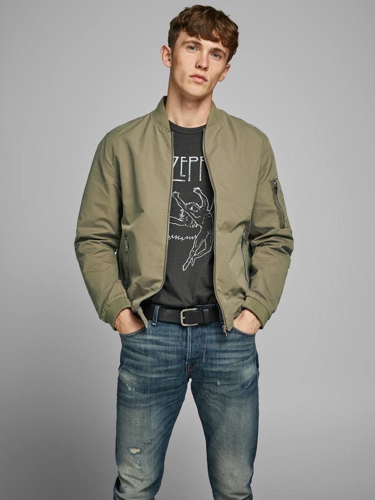 Wholesale,Jack & Jones, Jack & Jones Pastel Green Lightweight Mock Neck Zip Up Bomber Jacket, Green, Large-44-TagL