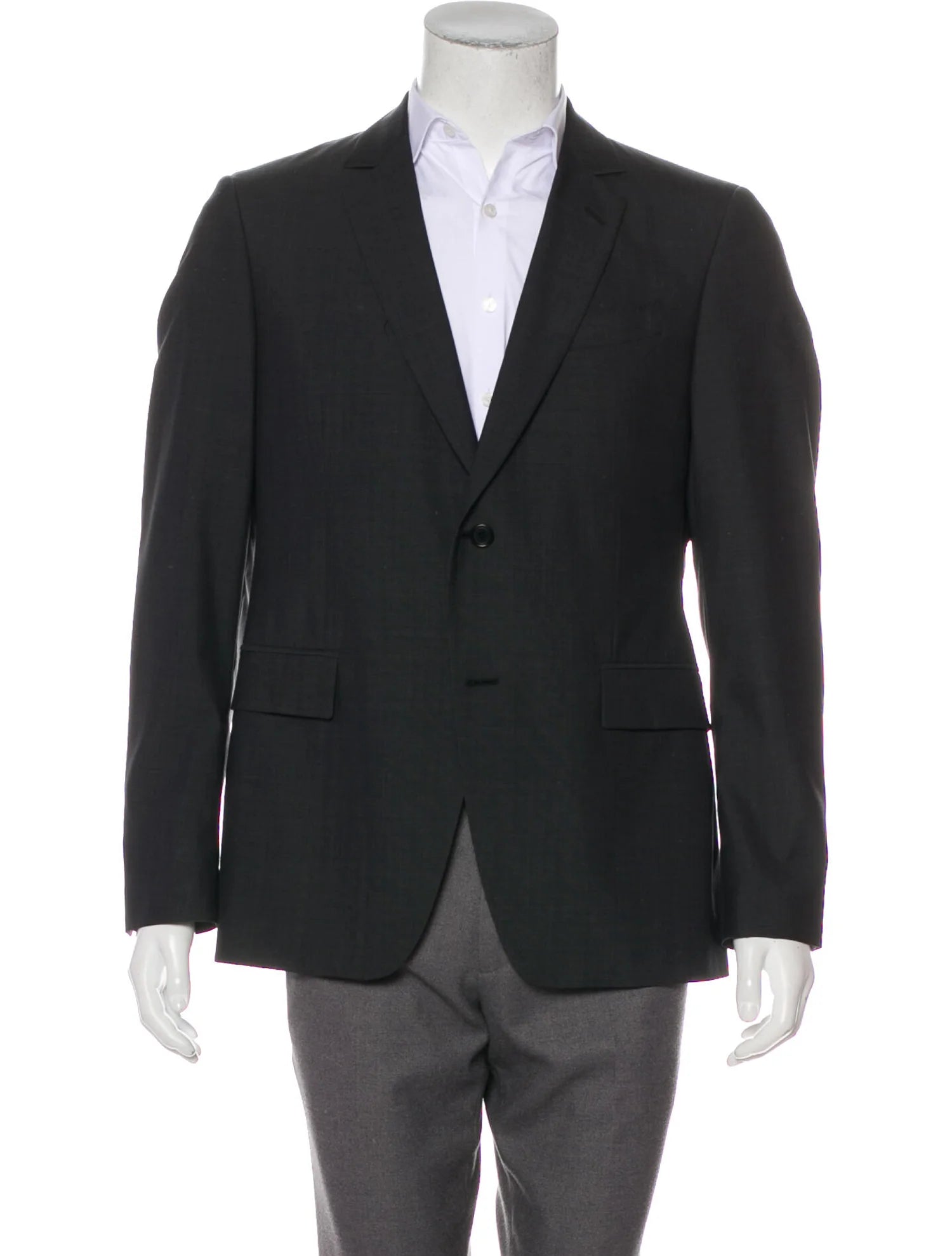 The RealReal,John Varvatos, John Varvatos Charcoal Grey Wool Blazer, Grey, Extra Large-52-Tag52