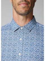 Julian & Mark Blue Floral Print Short Sleeve Button Up Shirt