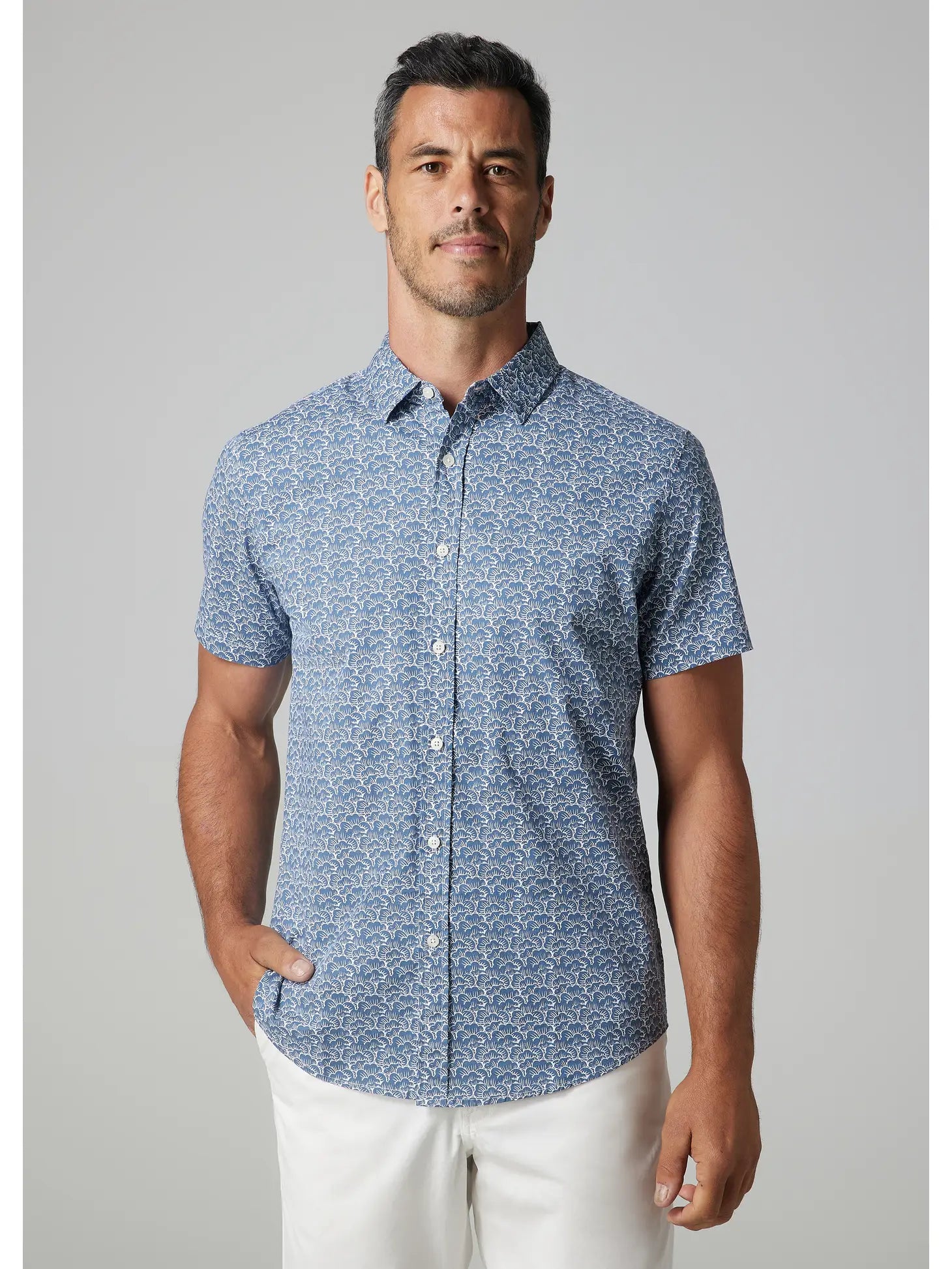 Faire,Julian & Mark, Julian & Mark Blue Floral Print Shirt, Blue, Extra Extra Large-52-TagXXL