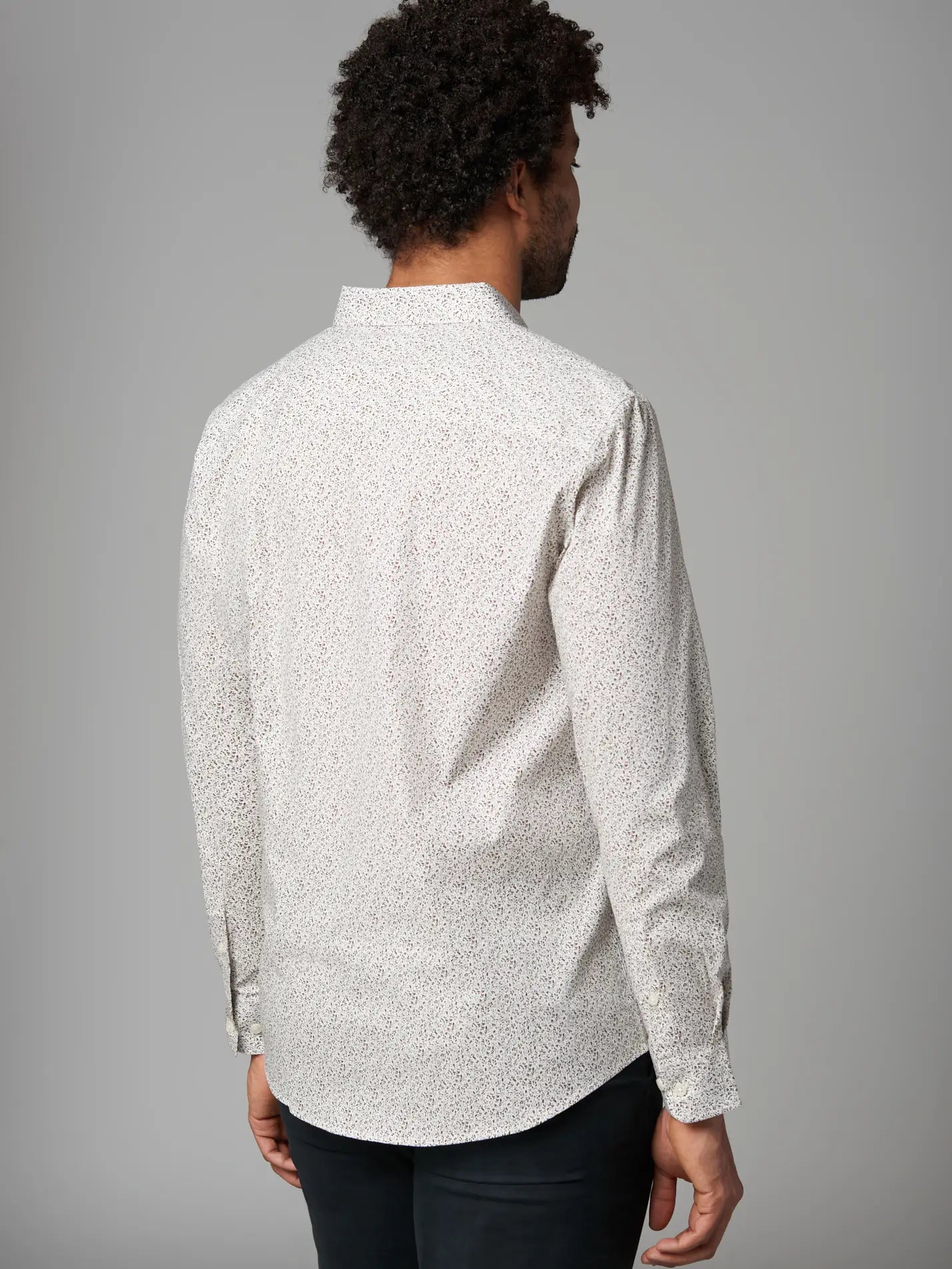 Faire,Julian & Mark, Julian & Mark White With Brown Dotted Abstract Floral Print Slim Fit Long Sleeve Button Up Shirt, White, Extra Extra Large-54-TagXXL