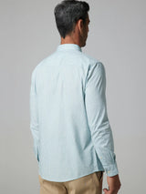 Julian & Mark Light Teal Geo Dot Print Slim Fit Long Sleeve Button Up Shirt