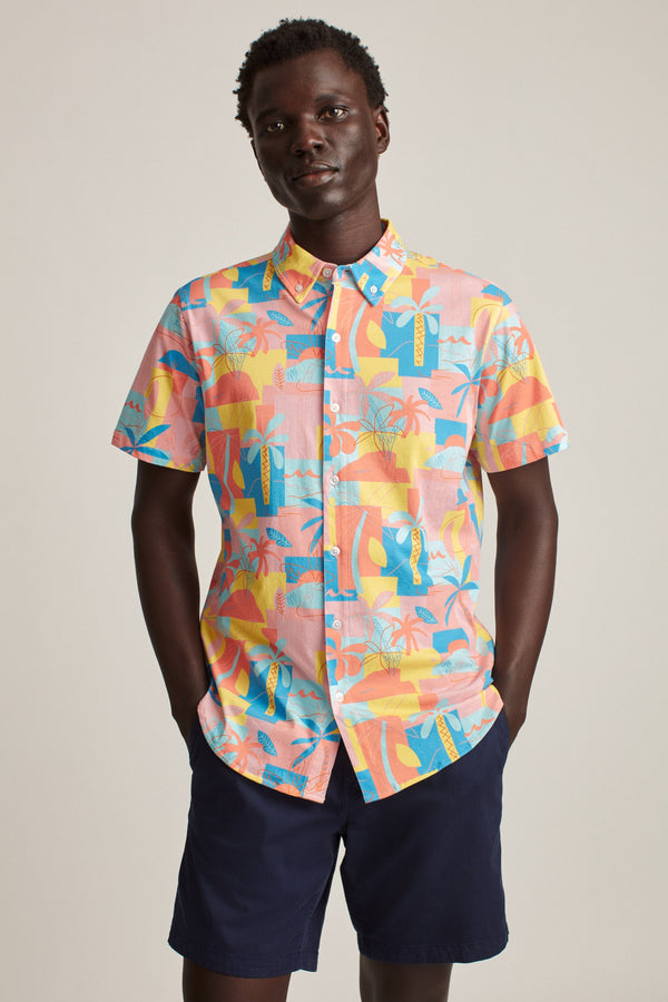 Bonobos Multi-Color Island Time Jersey Short Sleeve Shirt