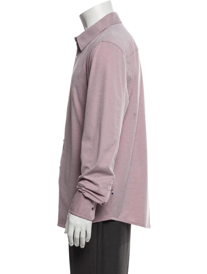 Kit & Ace Pastel Pink Performance Knit Long Sleeve Button Up Shirt