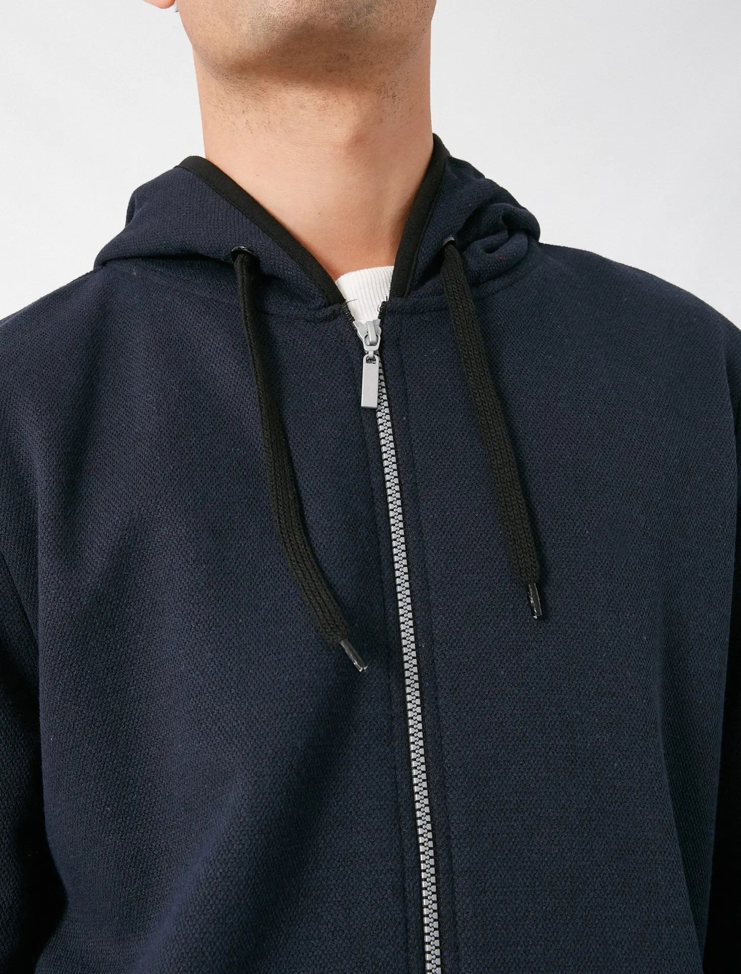 Faire,Koton, Koton Navy Full Zip Hoodie, Blue, Large-46-TagLMedium-42-TagMMedium-40-TagS