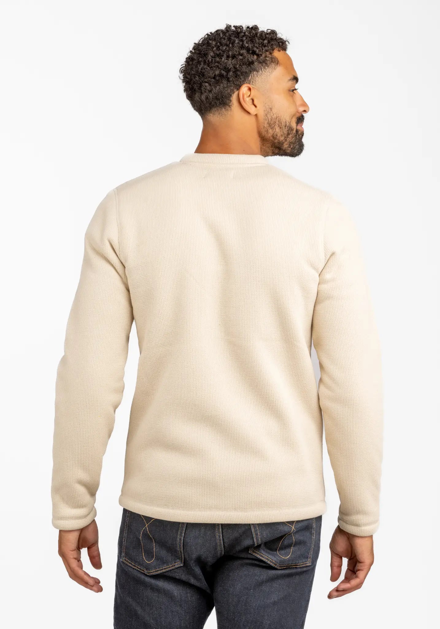 Faire,LIV Outdoor, LIV Outdoor Cream Sherpa Lined Long Sleeve Henley, Cream, Medium-40-TagM