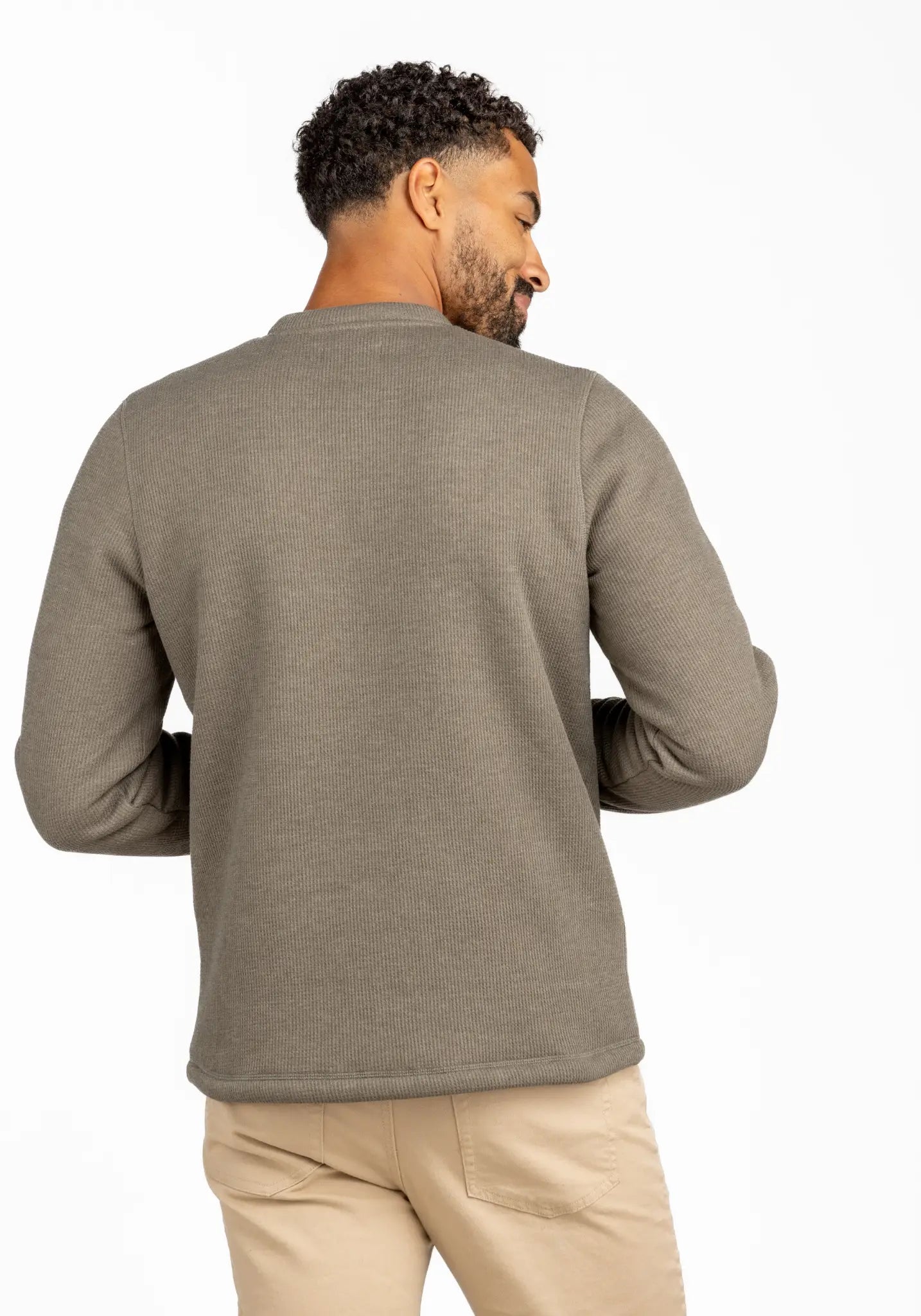 Faire,LIV Outdoor, LIV Outdoor Light Olive Green Sherpa Lined Long Sleeve Henley, Green, Large-45-TagL