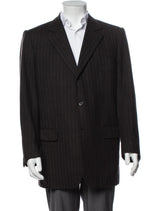 Lanvin Dark Brown Pinstripe Wool Blazer