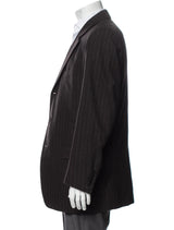 Lanvin Dark Brown Pinstripe Wool Blazer