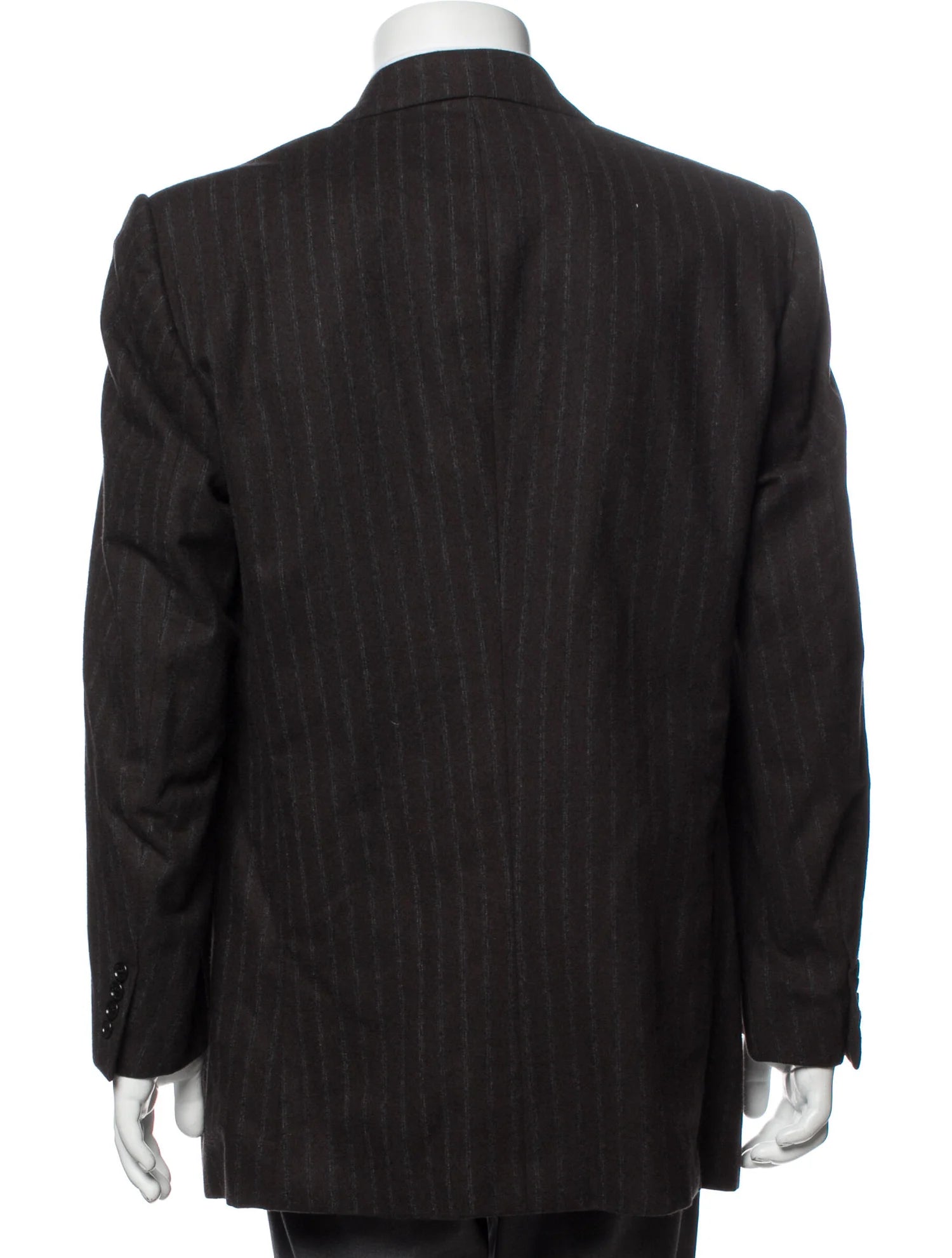 The RealReal,Lanvin, Lanvin Dark Brown Pinstripe Wool Blazer, Brown, Medium-44-Tag44