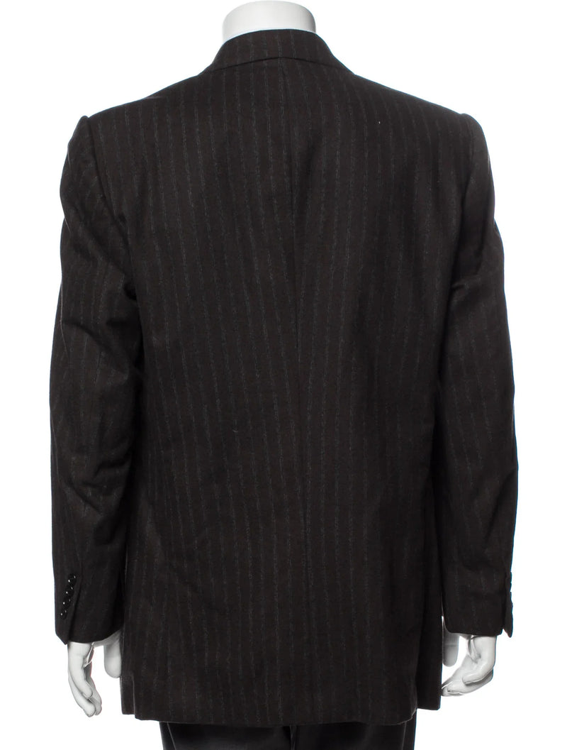 Lanvin Dark Brown Pinstripe Wool Blazer