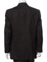 Lanvin Dark Brown Pinstripe Wool Blazer