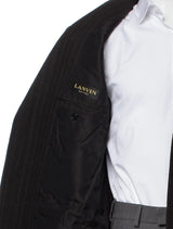 Lanvin Dark Brown Pinstripe Wool Blazer