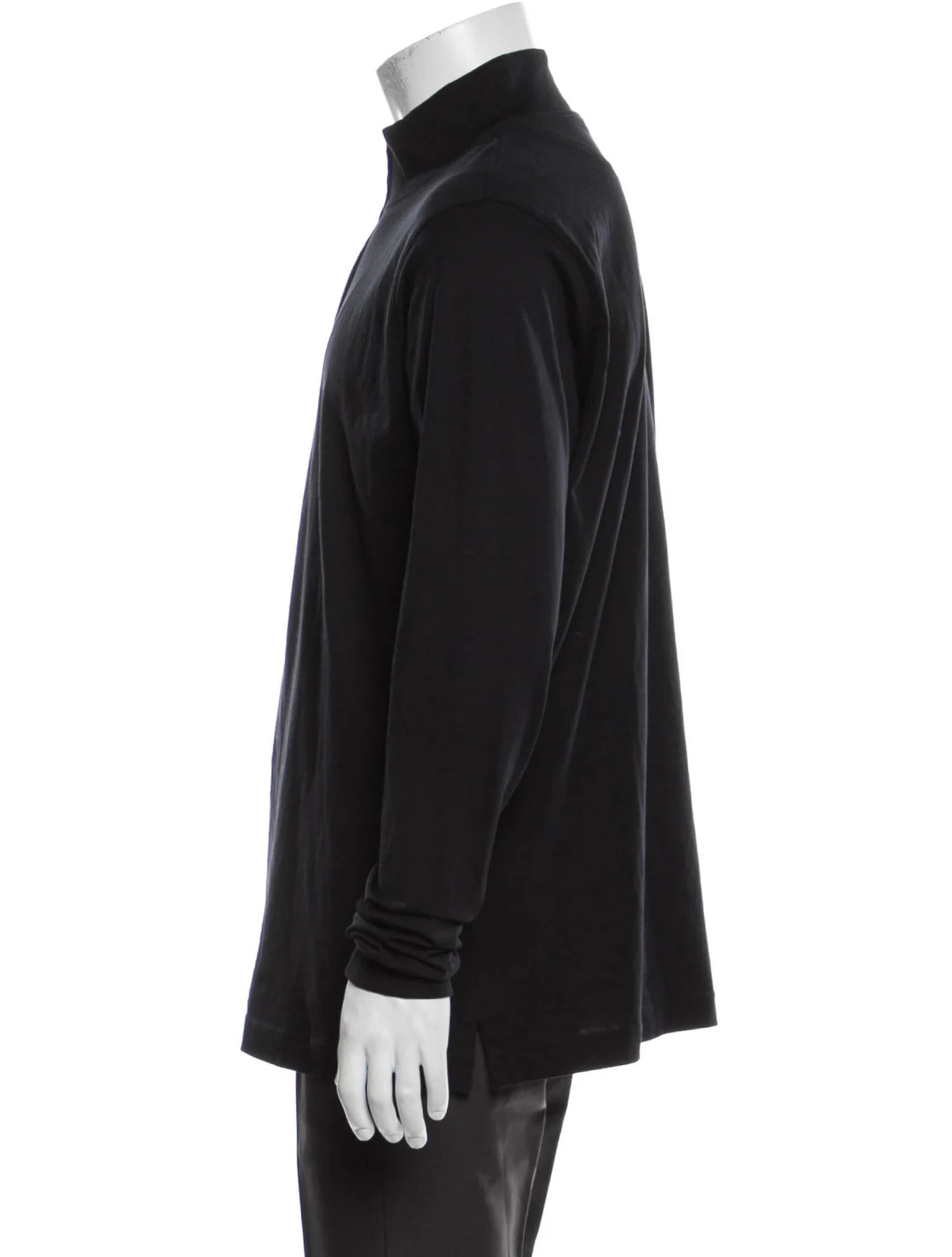 The RealReal,Left Coast Tee, Left Coast Tee Black Mock Neck Knit Quarter Zip Pullover, Black, Medium-42-TagM