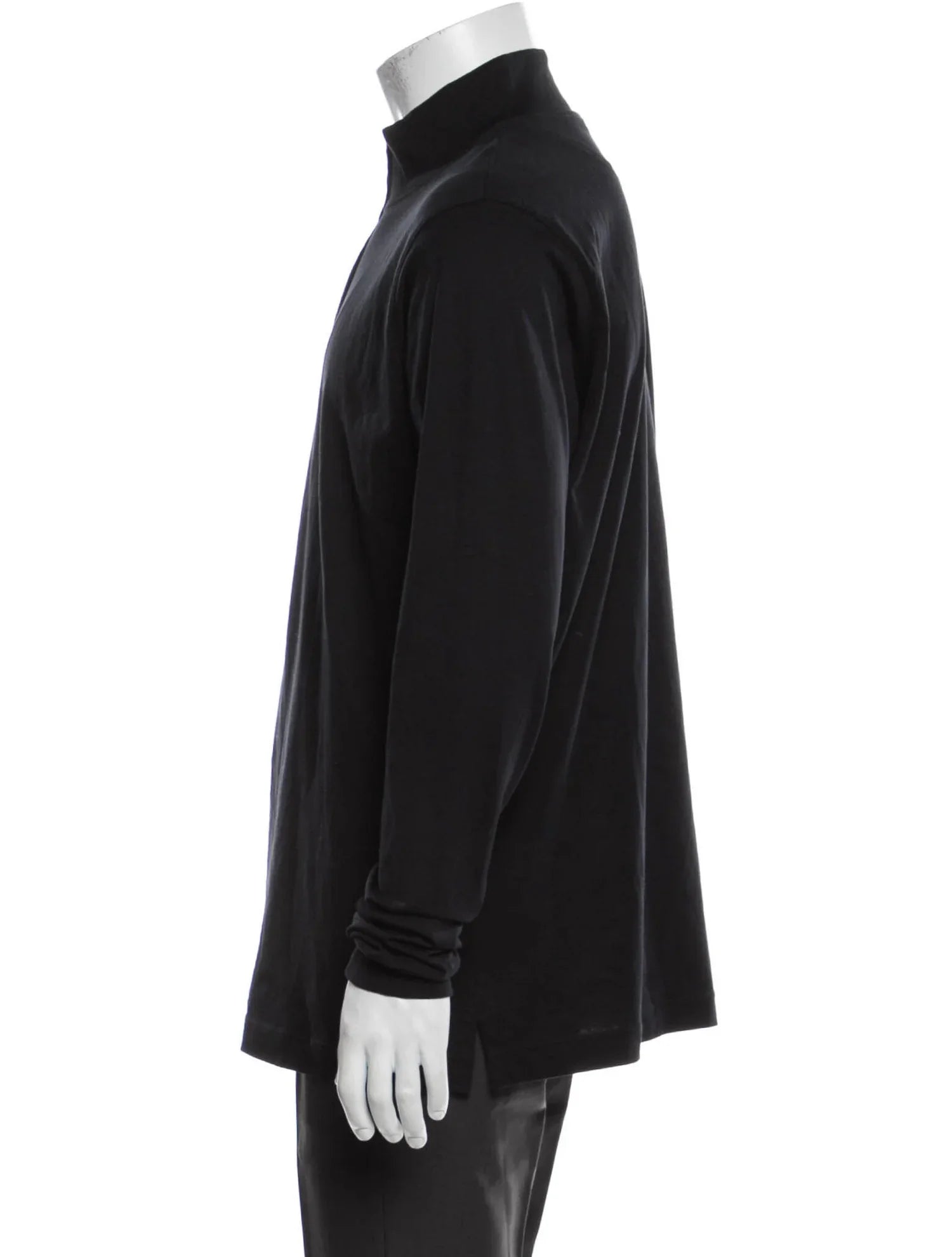 The RealReal,Left Coast Tee, Left Coast Tee Black Mock Neck Knit Quarter Zip Pullover, , 