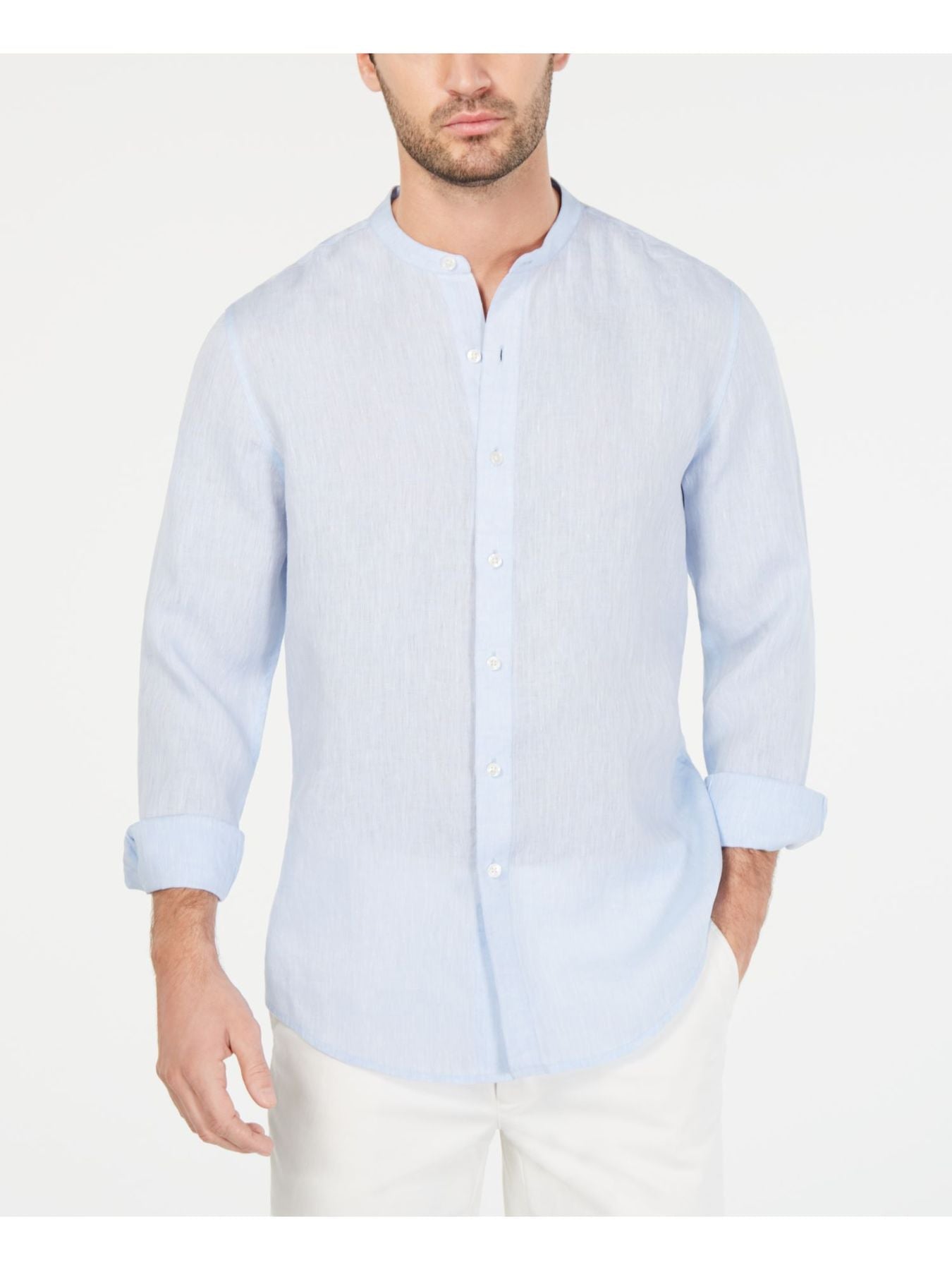 Bobbi + Bricka,Tasso Elba, Tasso Elba Light Blue Heather Shirt, Blue, Large-47-TagM