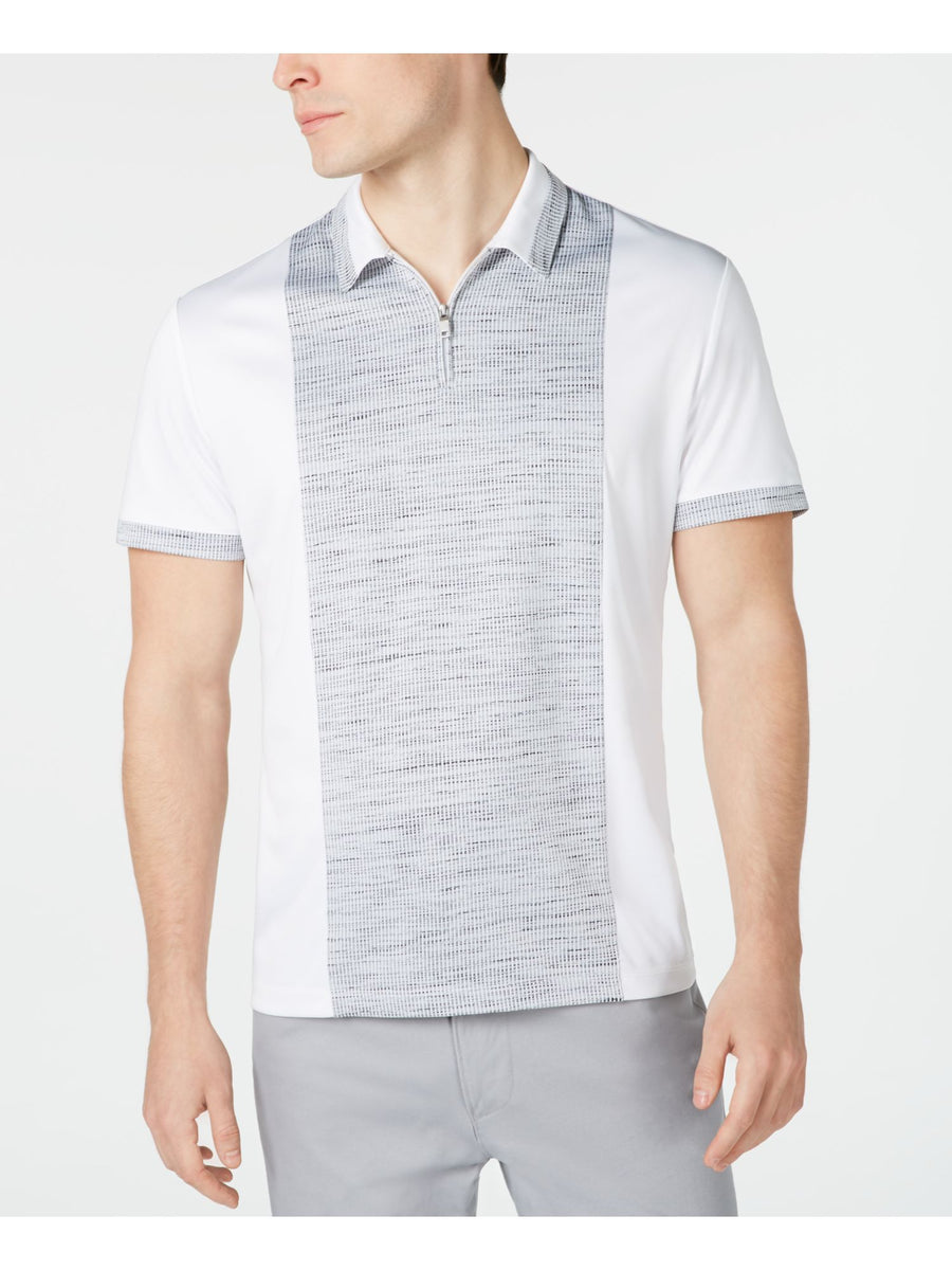Bobbi + Bricka,Alfani, Alfani White Color Block Performance Polo, White, Extra Large-47-TagXL