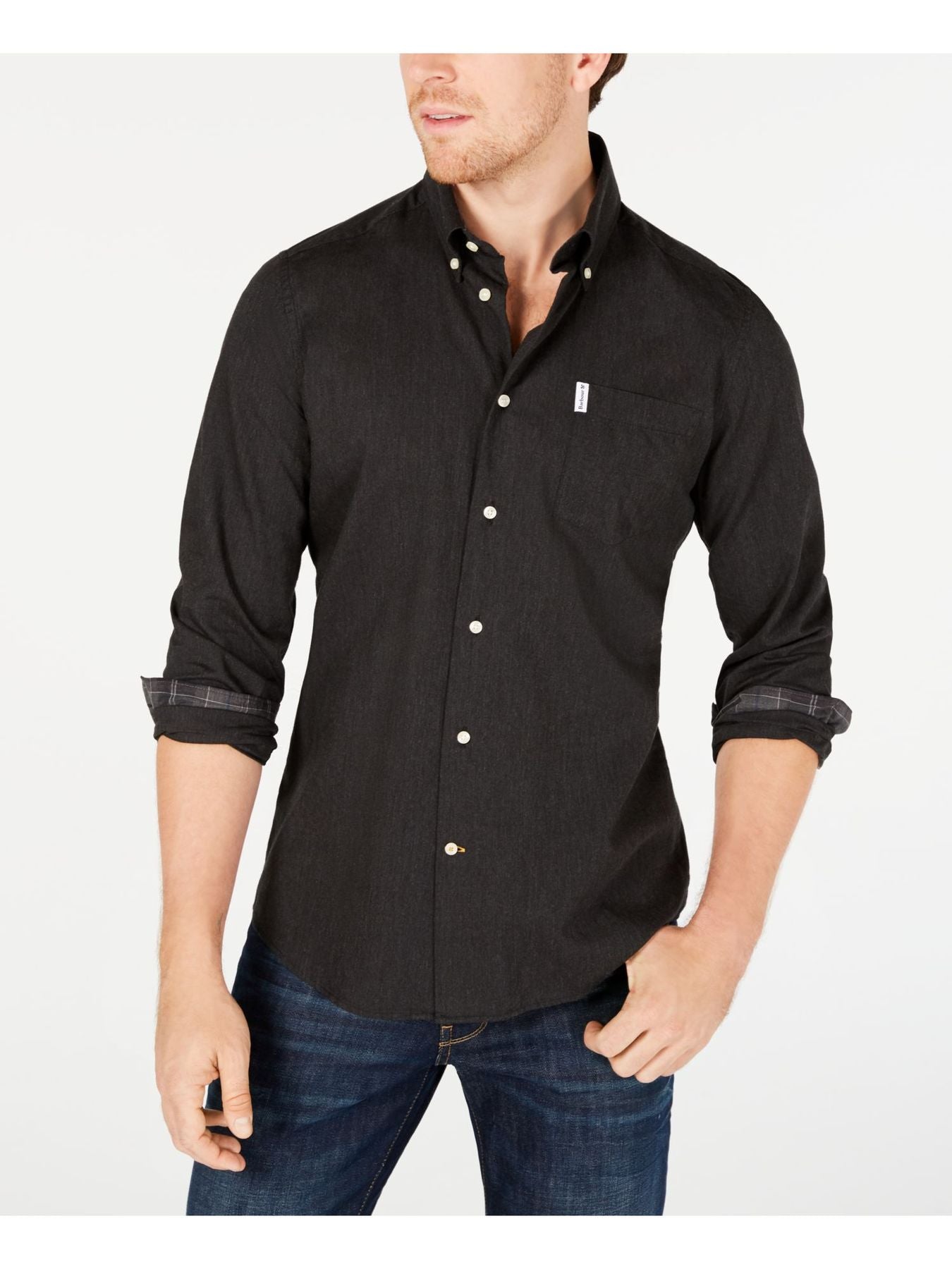 Bobbi+Bricka, BARBOUR Gray Lambton Button-up Shirt, Grey, Medium-44-TagM