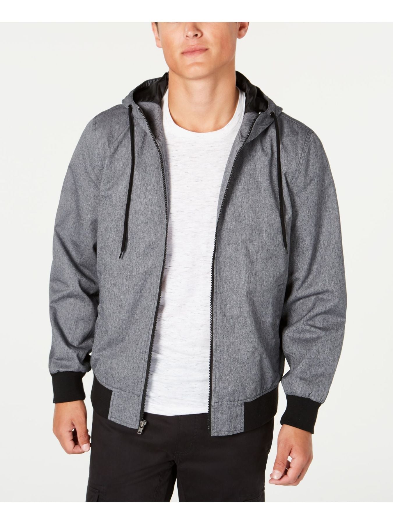 Bobbi + Bricka,American Threads, American Rag Grey Hoodie Zip-Up Heather Jacket, Grey, Small-41-TagS