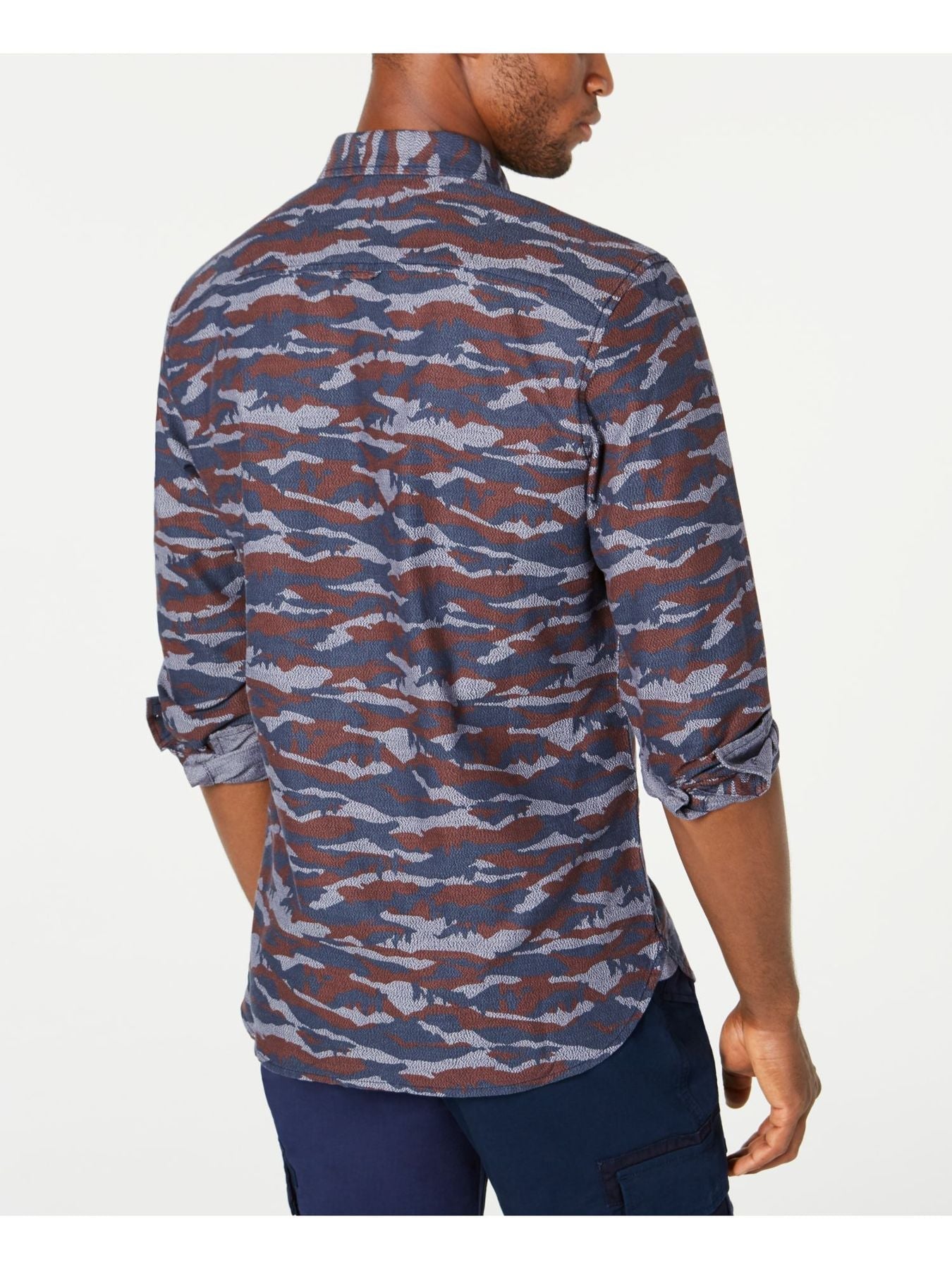 Bobbi+Bricka, American Rag Navy Camouflage Button-up Shirt, Grey, Medium-43-TagM