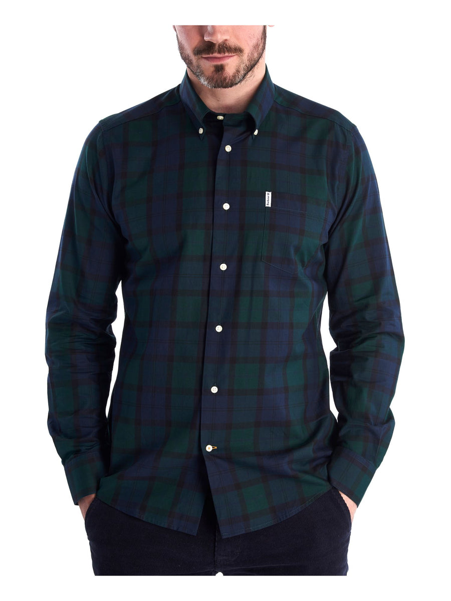 Bobbi + Bricka, Barbour Green Plaid Button Up Shirt, Green, Extra Large-50-TagXL