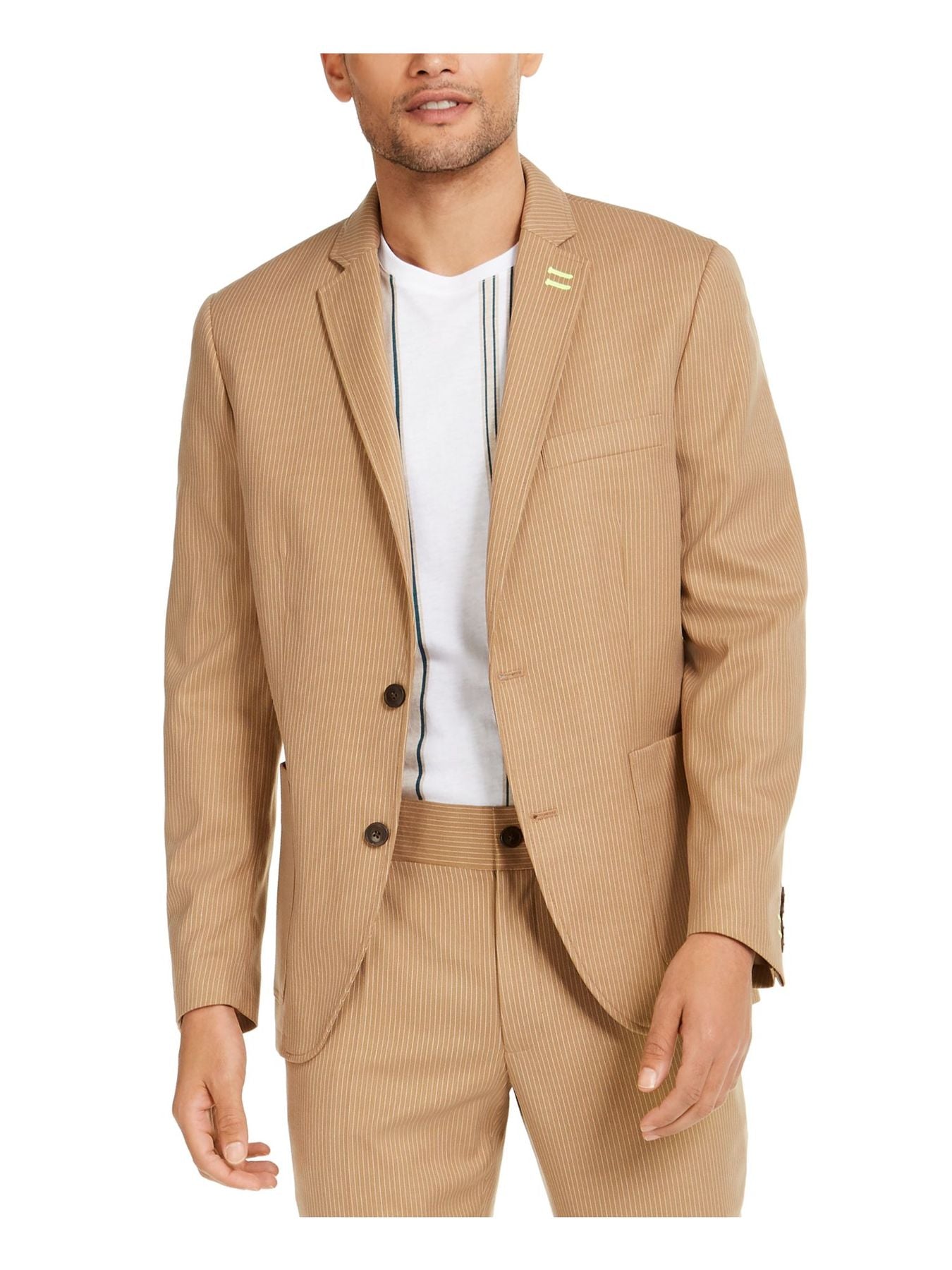 Bobbi + Bricka, INC Tan Pinstripe Blazer, Tan, Medium-43-TagM