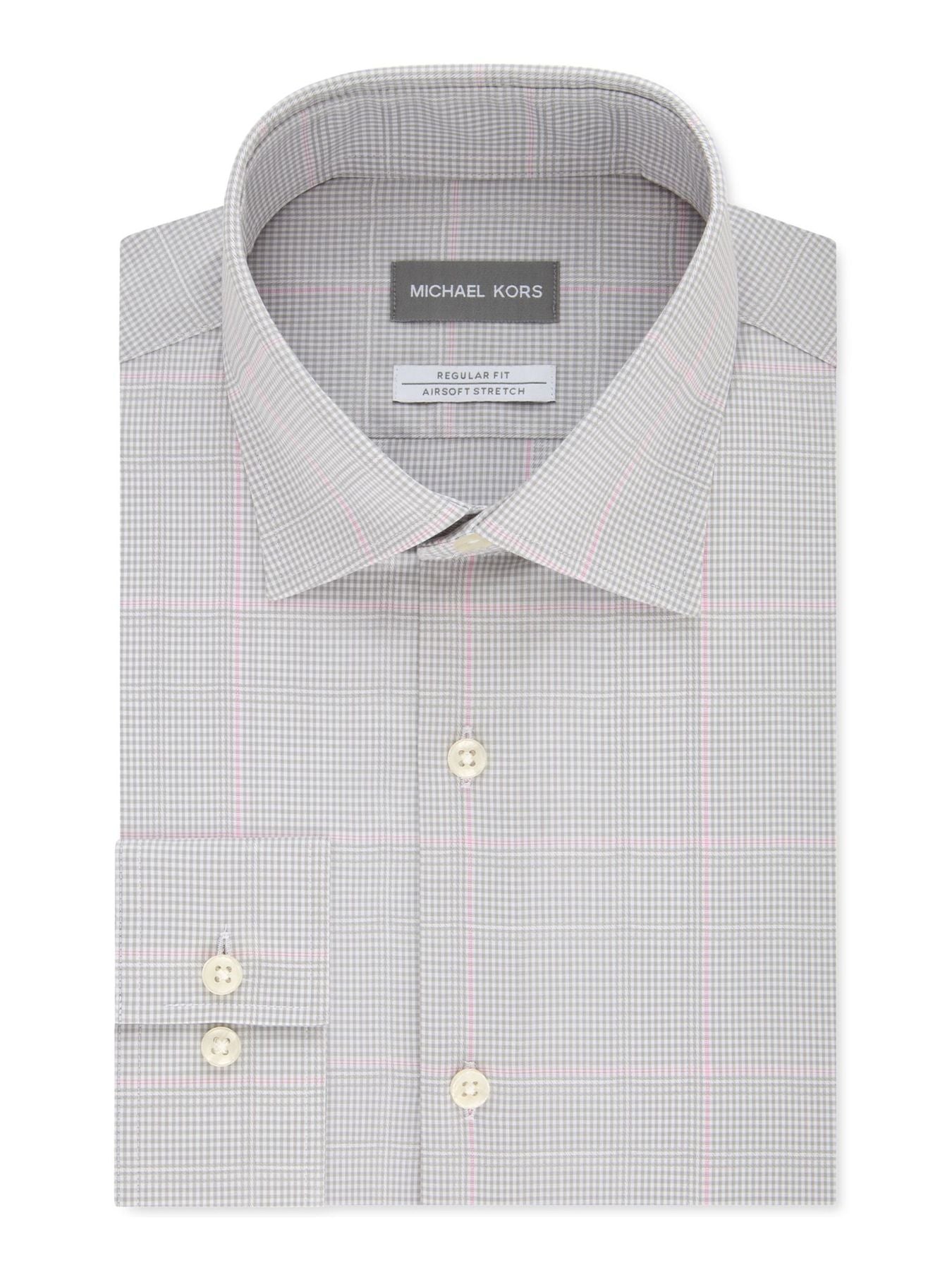 Bobbi + Bricka,Michael Kors, Michael Kors Silver Check Button-up Shirt, Grey, Small-40-TagS