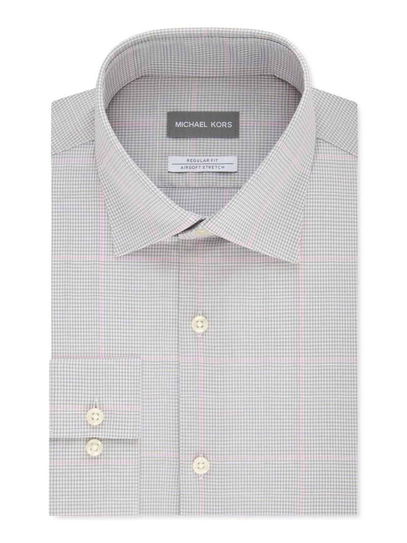 Michael Kors Silver Check Button-up Shirt