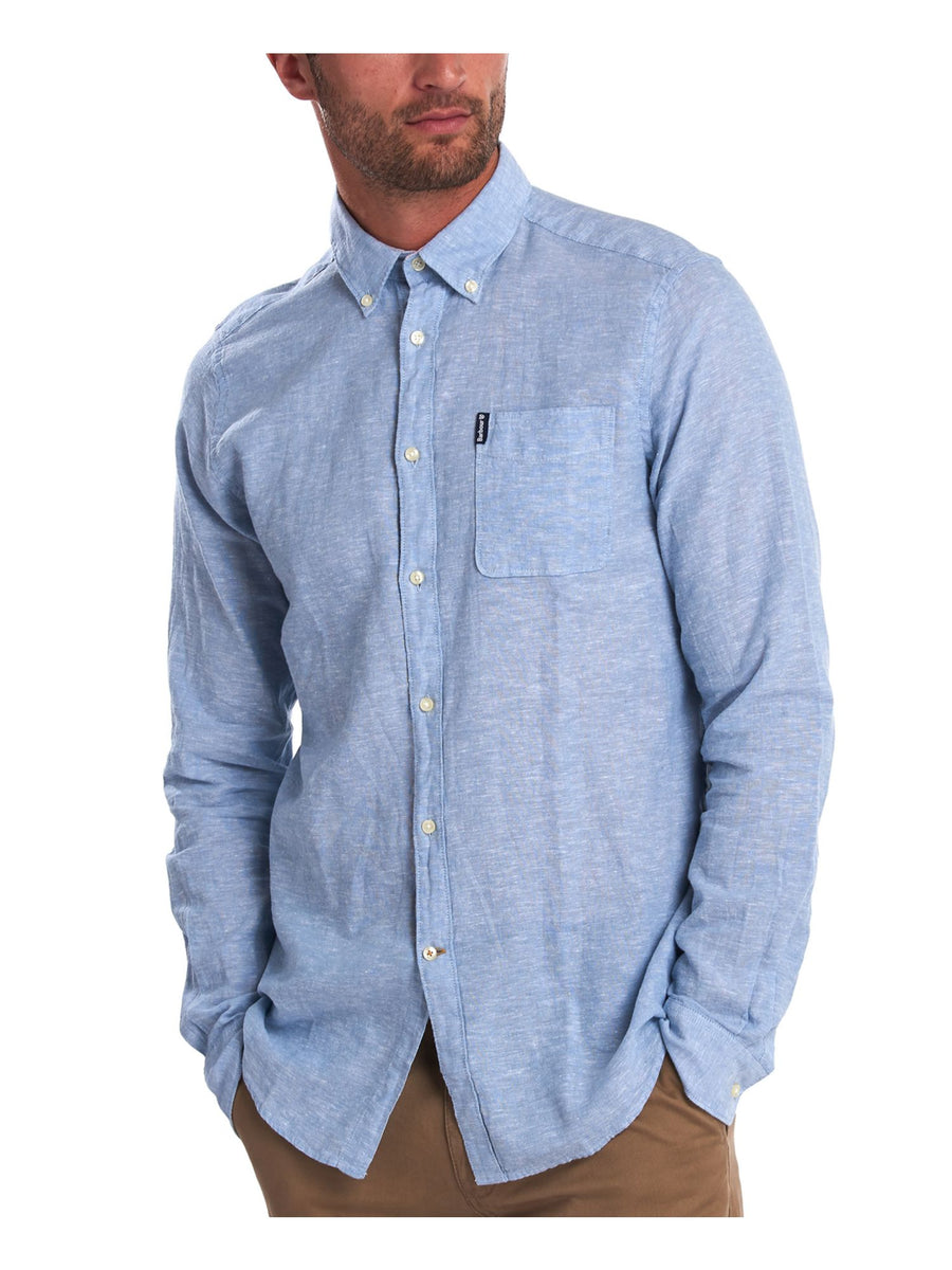 Bobbi + Bricka,Barbour, Barbour Light Blue Button Up Shirt w/front pocket, Blue, Extra Large-49-TagXL