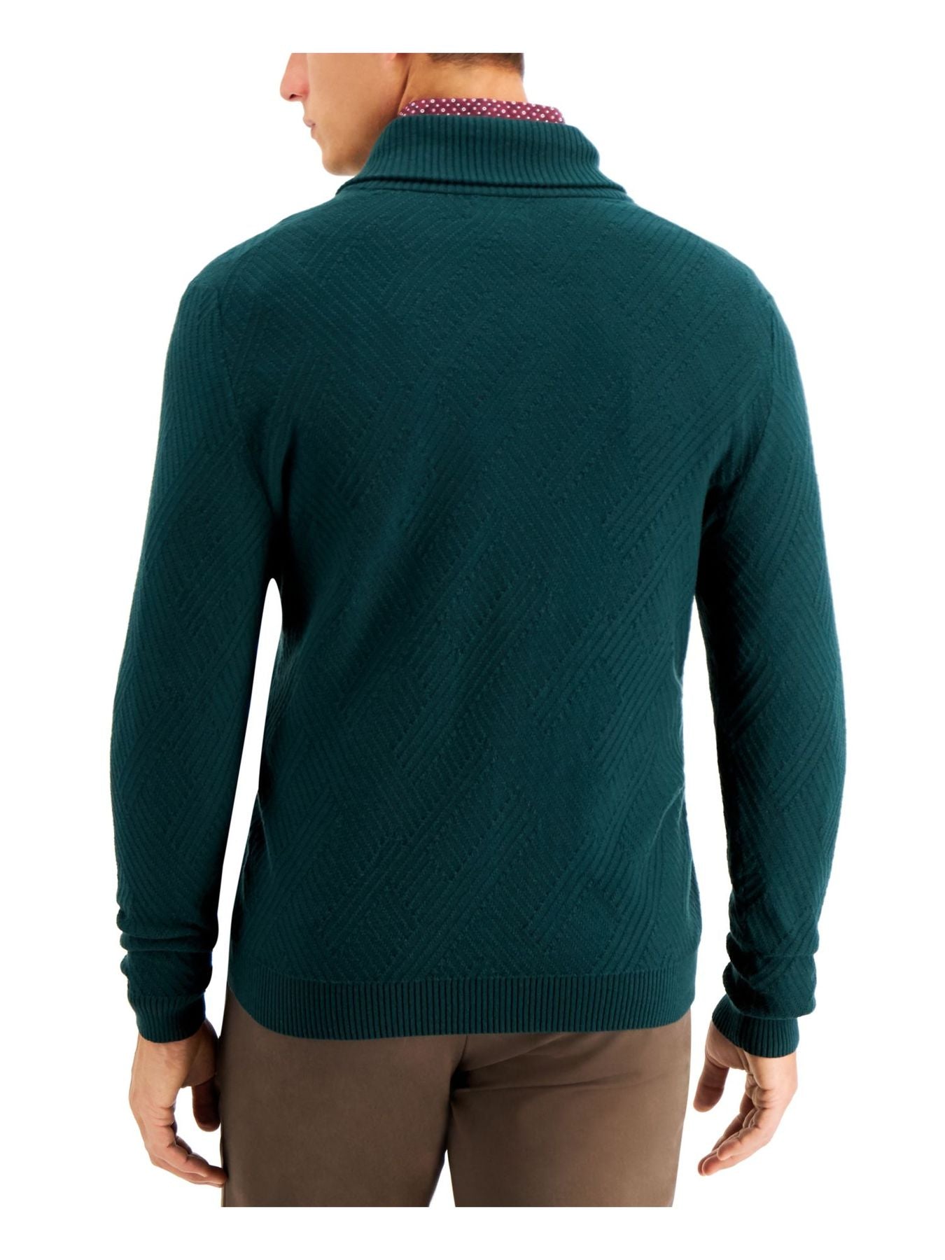 Bobbi + Bricka,Tasso Elba, Tasso Elba Dark Green Shawl Collar Sweater, Green, Medium-43-TagM