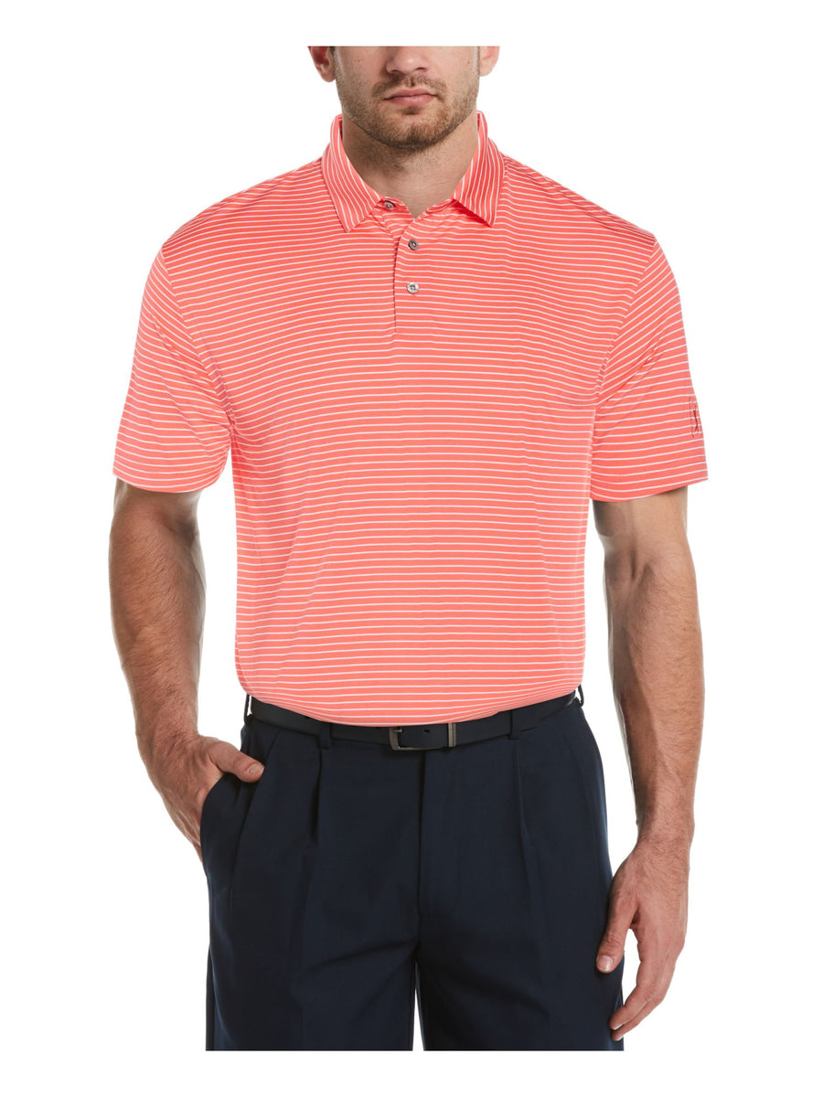 Bobbi + Bricka,Hybrid Apparel, Hybrid Apparel Pink Stripe Short Sleeve Polo Shirt, Pink, Small-40-TagS
