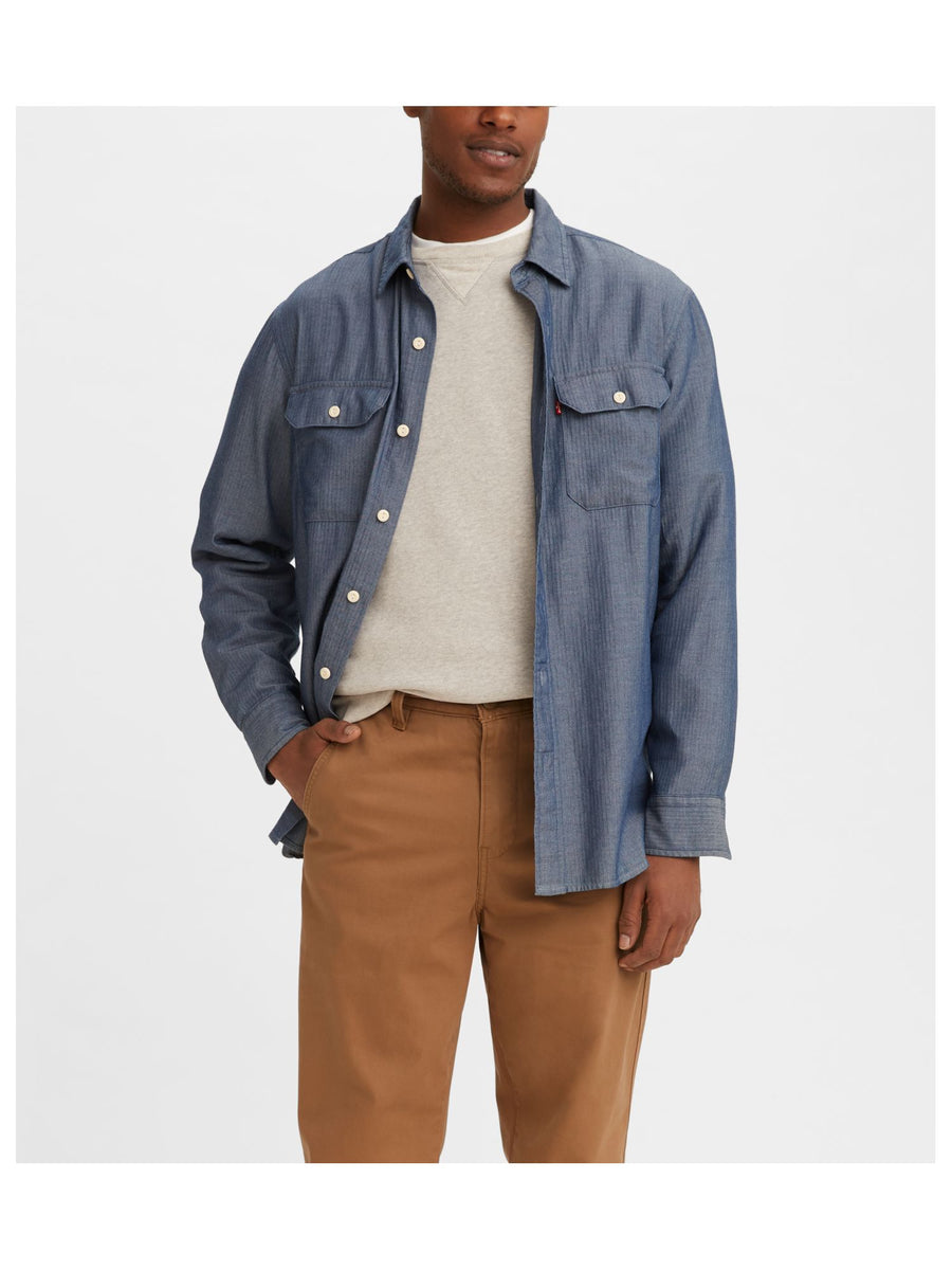 Bobbi + Bricka,Levis, Levis Blue Button Up Workshirt, Blue, Extra Large-53-TagXL