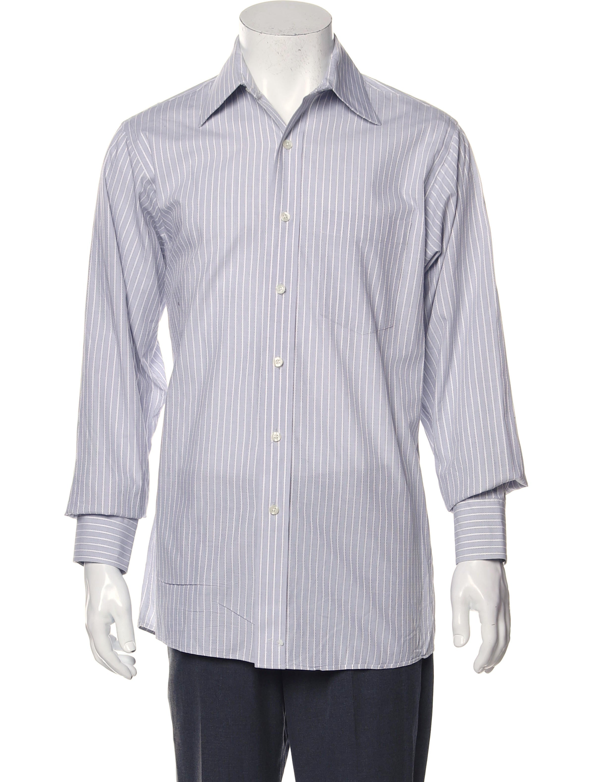 The RealReal,Michael Kors, Michael Kors Grey Striped Button Up Shirt, Grey, Medium-43-TagM