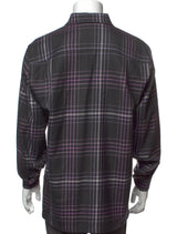 Maus & Hoffman Charcoal Grey With Light Purple Plaid 100% Wool Shirt Jacket