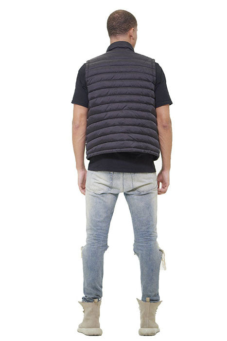 Members Only Charcoal Puffer Vest Jacket