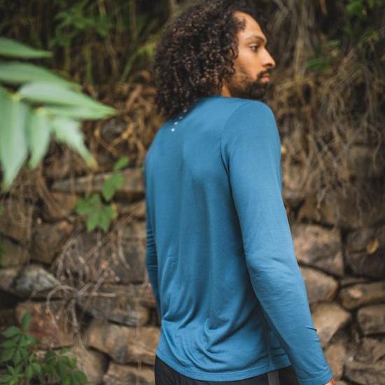 Taelor.Style, Koup Teal Cinnamon-Infused Anti-Odor Longsleeve Performance Tee, Blue, Medium-41-TagM