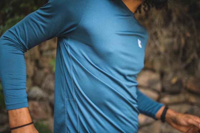 Taelor.Style, Koup Teal Cinnamon-Infused Anti-Odor Longsleeve Performance Tee, Blue, Medium-41-TagM