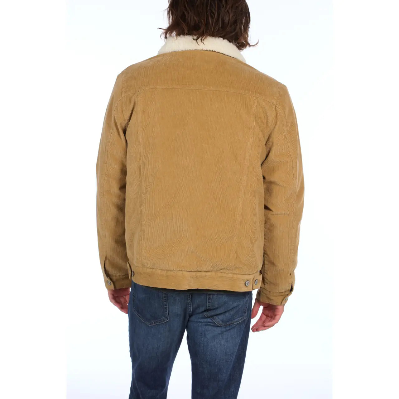 Faire,Miners Clothing Company, Miners Clothing Company Tan Corduroy Shearling Lined Trucker Jacket, Tan, Medium-47-TagL