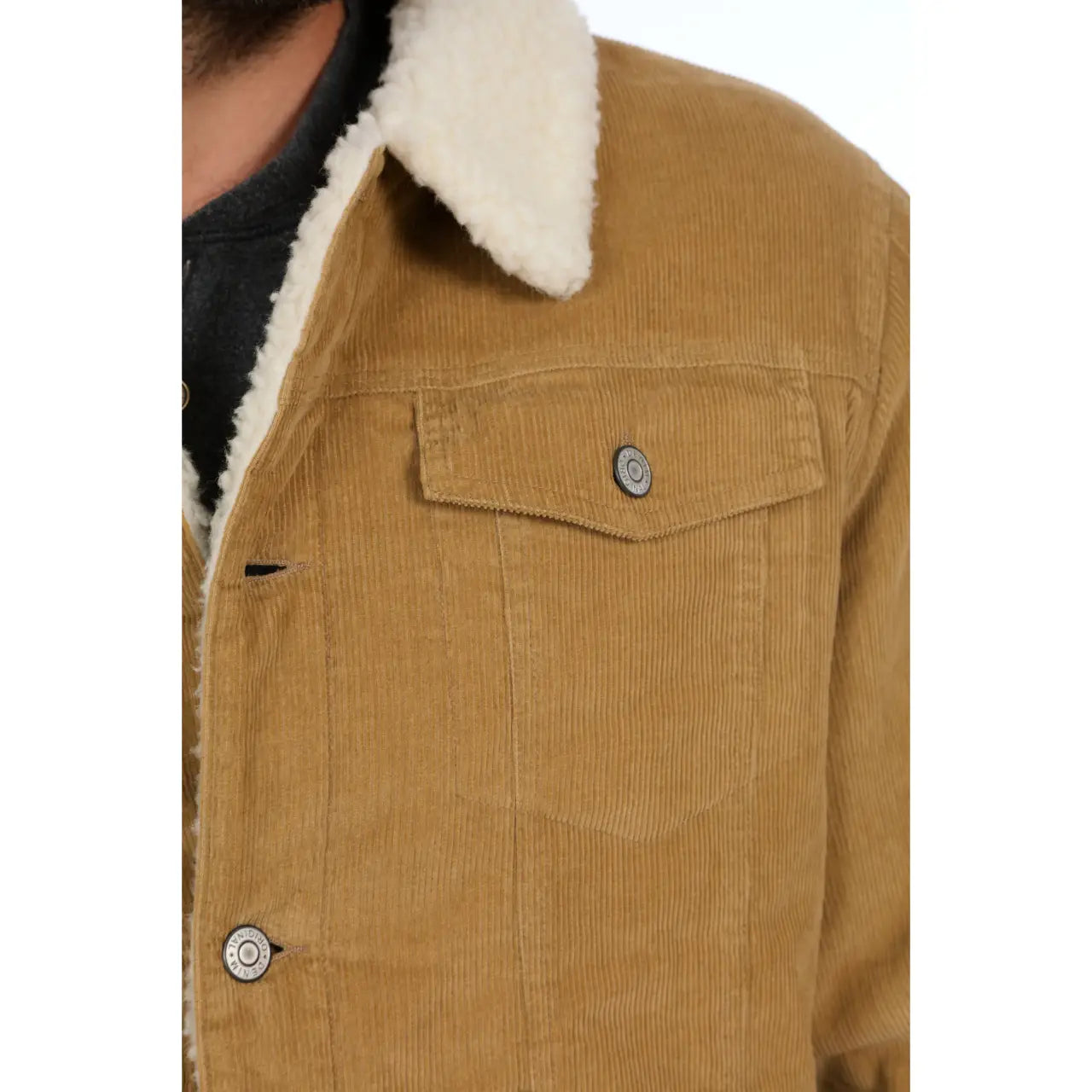 Faire,Miners Clothing Company, Miners Clothing Company Tan Corduroy Shearling Lined Trucker Jacket, Tan, Medium-47-TagL