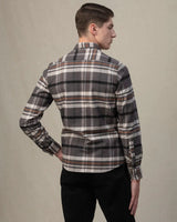 Morgan.M Dark Grey Multi Plaid Long Sleeve Flannel Button Up