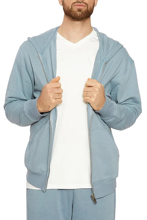 Otrium,Naked Wardrobe, Naked Wardrobe Baby Blue Zip Up Hoodie, Blue, Medium-50-TagM