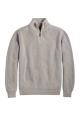 Nantucket Whaler Grey Quarter Zip Mock Neck Sweater