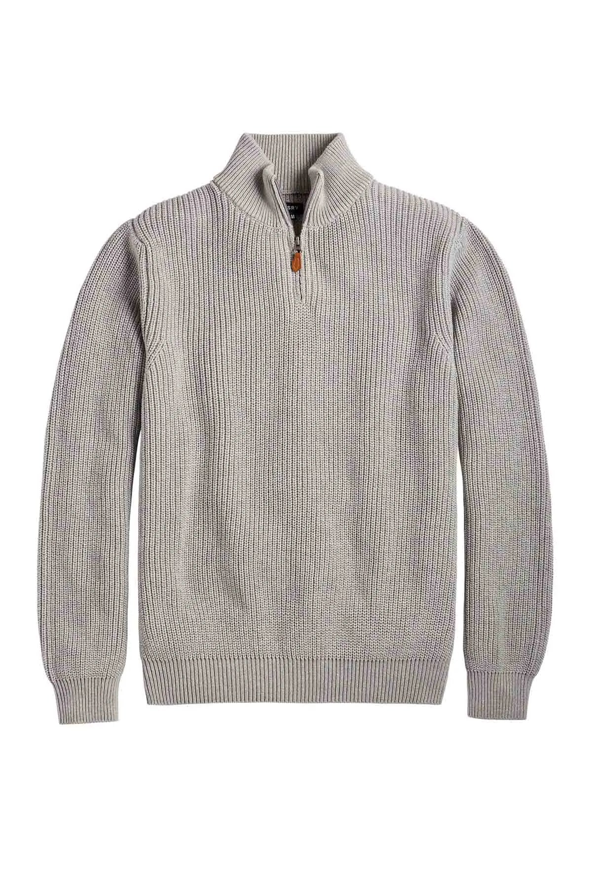 Faire,Nantucket Whaler, Nantucket Whaler Grey Quarter Zip Mockneck Otr Zip, Grey, Large-43-TagL