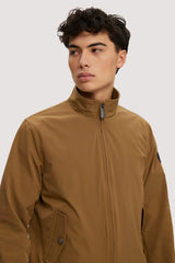 Noize Brown Mock Neck Zip Up Racing Jacket