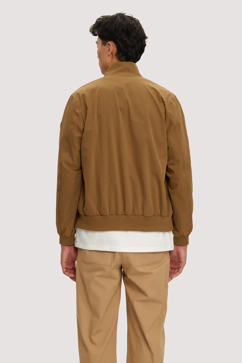 Noize Brown Mock Neck Zip Up Racing Jacket