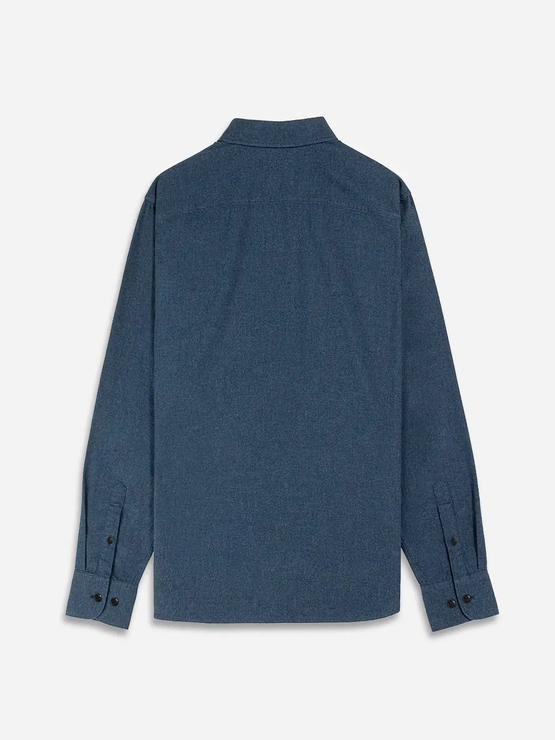 Faire,O.N.S, O.N.S Dark Blue Brushed Cotton Long Sleeve Button Up Shirt, Blue, Large-47-TagL